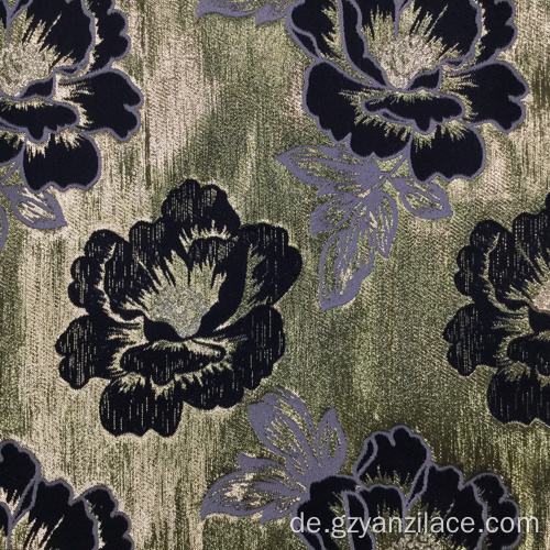 Gold Floral Chenille Jacquard Stoff für Kleid